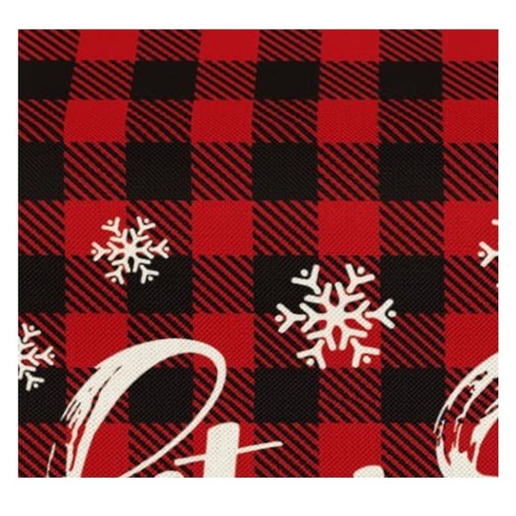 Christmas Table Runner Red Decorative Cloth Plaid Decor Holiday Party Decoration - Picture 4 of 4